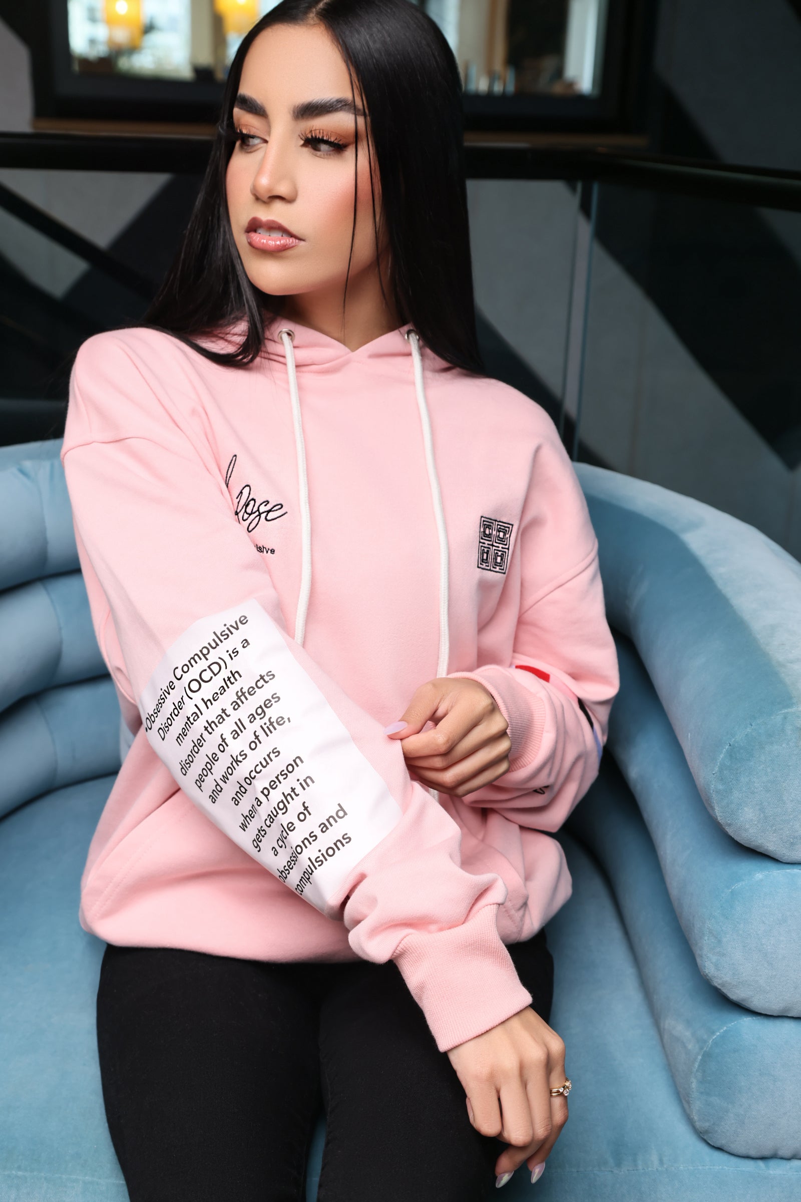 Rose on sale hoodie pink